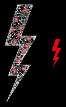 Polygonal Wire Frame Mesh Electrical Energy with Magic Stock Illustration