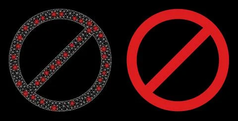 Polygonal Wire Frame Mesh Forbid with Magic Stock Illustration