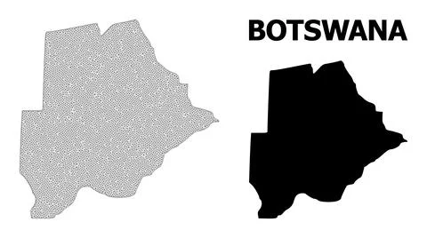 Polygonal Wire Frame Mesh High Detail Vector Map of Botswana Abstractions イラスト素材