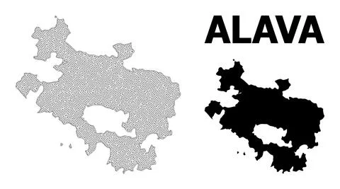Polygonal Wire Frame Mesh High Detail Vector Map of Alava Province Abstractions Stock Illustration