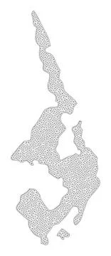 Polygonal Wire Frame Mesh High Detail Raster Map of Koh Phi Leh Abstractions Stock Illustration