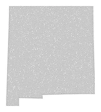 Polygonal Wire Frame Mesh High Detail Raster Map of New Mexico State Stock Illustration