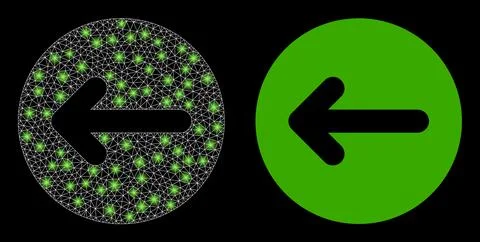 Polygonal Wire Frame Mesh Left Direction with Glare Spots Stock Illustration