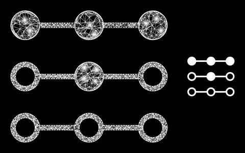 Polygonal Wire Frame Mesh Link Lines with Nodes with Magic Stock Illustration