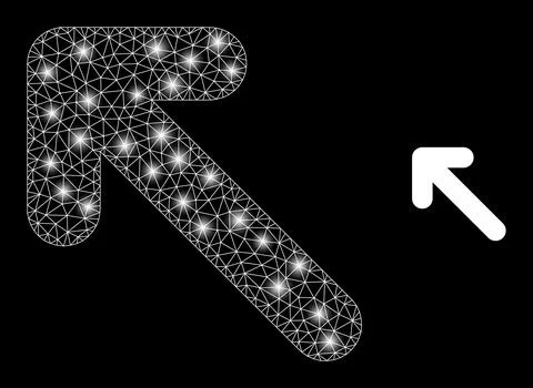 Polygonal Wire Frame Mesh Move up Left with Magic Stock Illustration