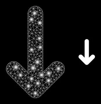 Polygonal Wire Frame Mesh Move Down with Magic Stock Illustration