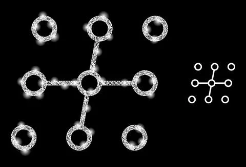Polygonal Wire Frame Mesh Nodes with Magic Stock Illustration