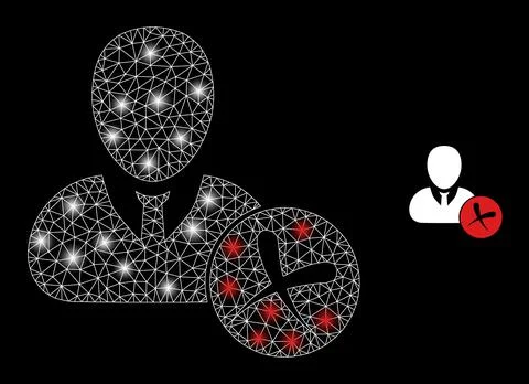 Polygonal Wire Frame Mesh Remove User with Lightspots Stock Illustration