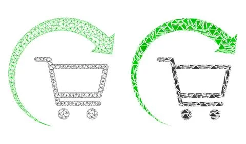 Polygonal Wire Frame Mesh Repeat Purchase Order and Mosaic Icon Stock Illustration