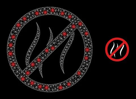 Polygonal Wire Frame Mesh Stop Vapour with Glare Spots Stock Illustration