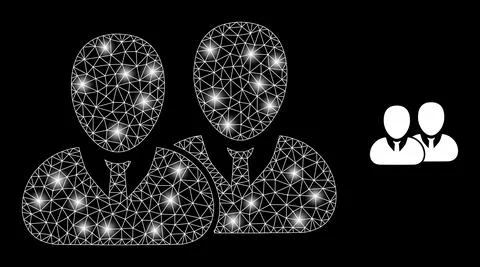 Polygonal Wire Frame Mesh Users with Magic Stock Illustration