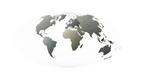 Polygonal world map. Aitoff projection. Magnificent vector illustration. Ilustração Stock