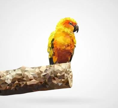 Polygonal Yellow Parrot Stockillustratie