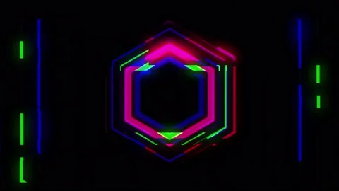 Polygonal Zoom Glitched shape design motion graphic. Stock Footage 154541240