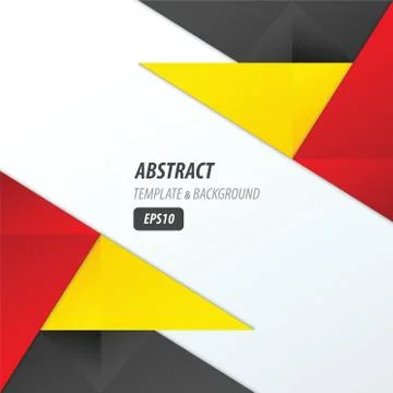 Polygons design template yellow, black, red Stock Illustration