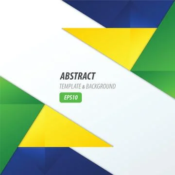 Polygons design template yellow, blue, green Stock Illustration
