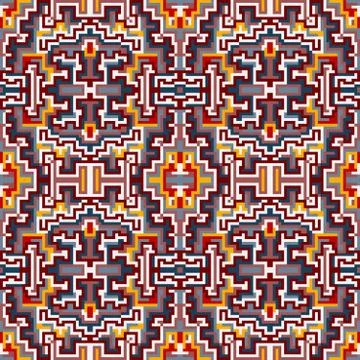 Polygons psychedelic colored geometric background pixels Illustrazione stock