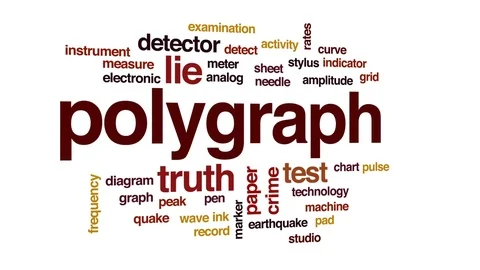 Polygraph animated word cloud, text design animation. Stock Footage 76500072