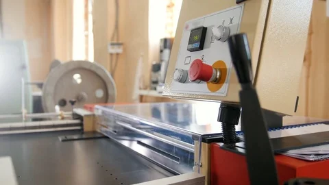 Polygraph industry - printing machine Stock Footage 76931389