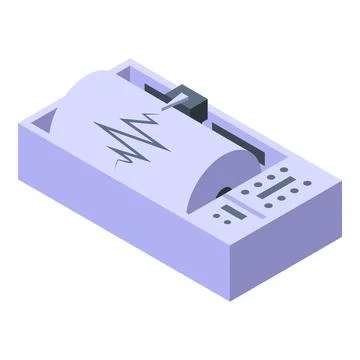 Polygraph machine recording physiological data for lie detection test 스톡 일러스트