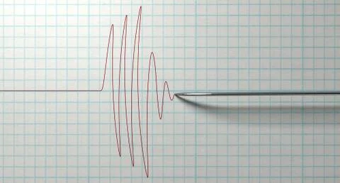 Polygraph needle and drawing Stock Illustration