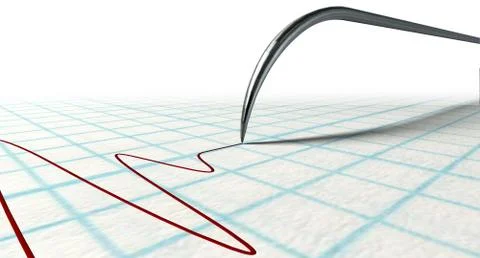Polygraph needle and drawing Stock Illustration