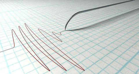 Polygraph needle and drawing Stock Illustration