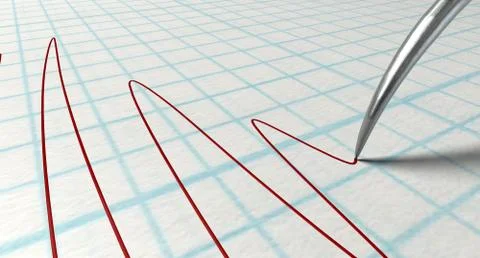 Polygraph needle and drawing Stock Illustration