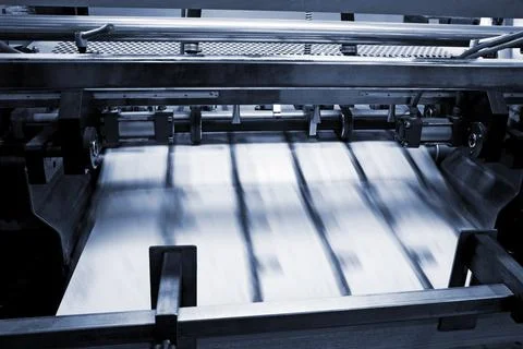 Polygraphic process in printing house Stock Photos