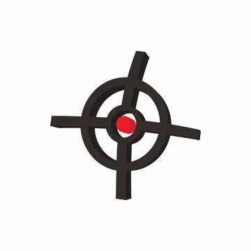 Polygraphic target icon, cartoon style Stock Illustration