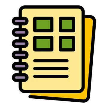 Polygraphy notebook icon color outline vector 스톡 일러스트