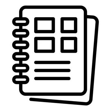 Polygraphy notebook icon, outline style Stock Illustration