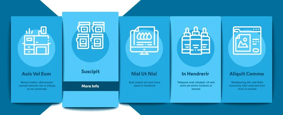 Polygraphy Printing Service Onboarding Elements Icons Set Vector Stockillustratie