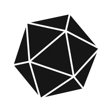 Polyhedral Dice Set Silhouette, D20 Dice Isometric SVG, Dnd dice SVG Stock Illustration