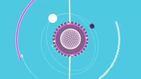 POLYHEDRON inside the dial and vector sphere. ALPHA MATTE Stock Footage 33974056