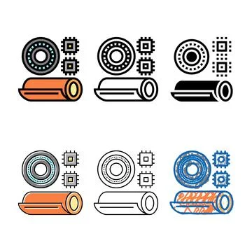 Polyimides styleset thermoset color icon vector Stock Illustration