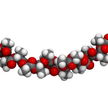 Polylactic acid (pla, polylactide) bioplastic, chemical structure - linear fr Stock Illustration