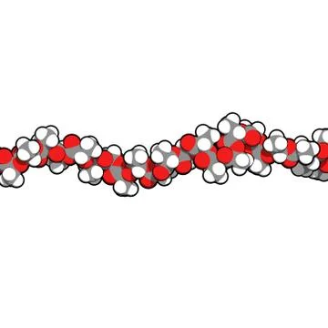 Polylactic acid (pla, polylactide) bioplastic, chemical structure - linear fr Stock Illustration