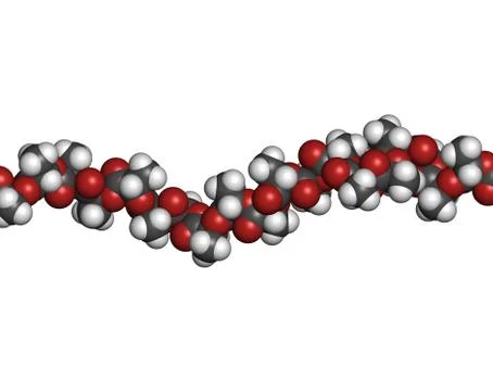 Polylactic acid (pla, polylactide) bioplastic, chemical structure - linear fr Stock Illustration