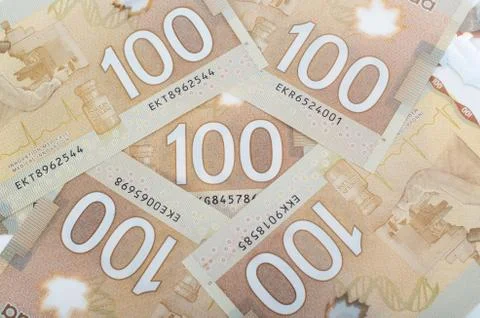 Polymer bank notes  forming a nice background Foto stock