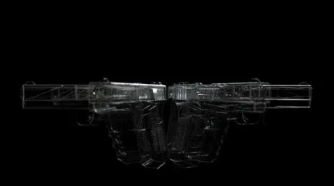 Polymer handgun circle animation 1 - Wireframe 動画素材 24540676