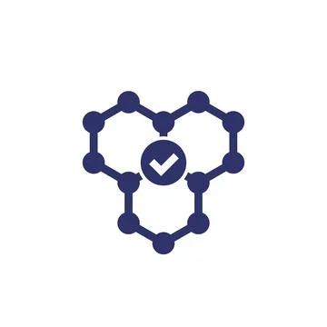 Polymer icon with a molecule Stock Illustration