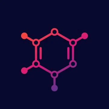 Polymer icon, monomer molecule model Stock Illustration