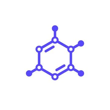 Polymer icon, monomer molecule vector Stock Illustration