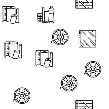 Polymer Material Industry Goods Vector Seamless Pattern Stock Illustration