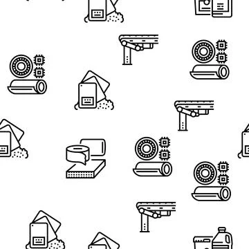 Polymer Material Industry Goods Vector Seamless Pattern Stock Illustration