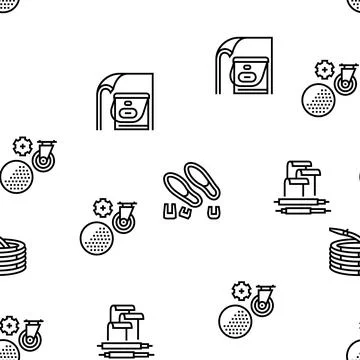 Polymer Material Industry Goods Vector Seamless Pattern Stock Illustration