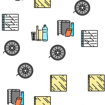 Polymer Material Industry Goods Vector Seamless Pattern Stock Illustration