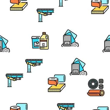 Polymer Material Industry Goods Vector Seamless Pattern Stock Illustration