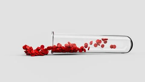 Polymer Plastic bead Red on White background polymer resin in sample test t.. Stock Illustration